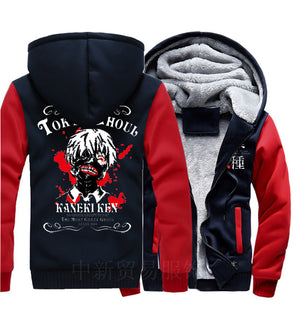 Tokyo Ghoul Jackets - Solid Color Tokyo Ghoul Anime Series One-Eyed King Kaneki Ken Fleece Jacket
