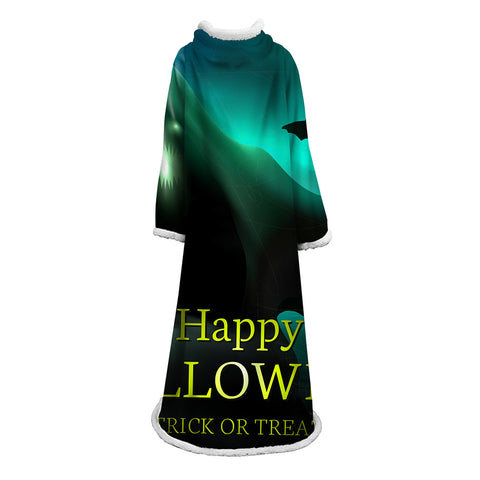 Image of 3D Digital Printed Blanket With Sleeves-Blanket Robe Halloween Party