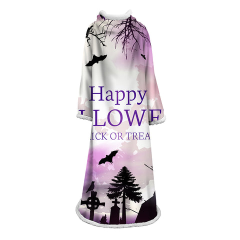 Image of 3D Digital Printed Blanket With Sleeves-Blanket Robe Halloween Party