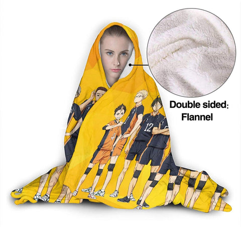 Image of Anime Haikyuu Hinatashoyo Soft Blankets - Flannel Hooded Blankets