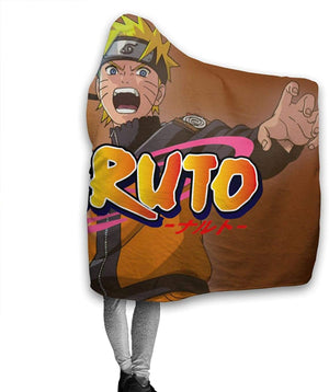 Naruto Throw Blanket - Unisex Adult Flannel Hooded Blanket