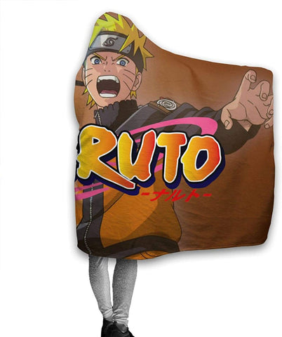Image of Naruto Throw Blanket - Unisex Adult Flannel Hooded Blanket