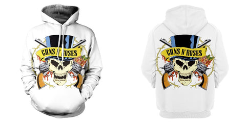 Image of New Music Hoodie——Guns N' Roses 3D Print “Skull in a Top Hat” Hoodies