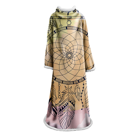 Image of Digital Printed Blanket Dream Catcher - Blanket Robe With Sleeves