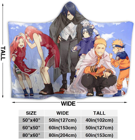 Image of Anime Naruto Hooded Blanket - Flannel Soft Warm Blanket