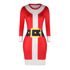 Christmas Dresses - Knee-Length Xmas Red Dress