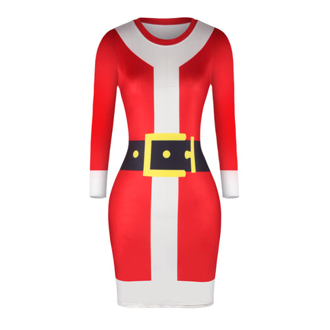 Image of Christmas Dresses - Knee-Length Xmas Red Dress