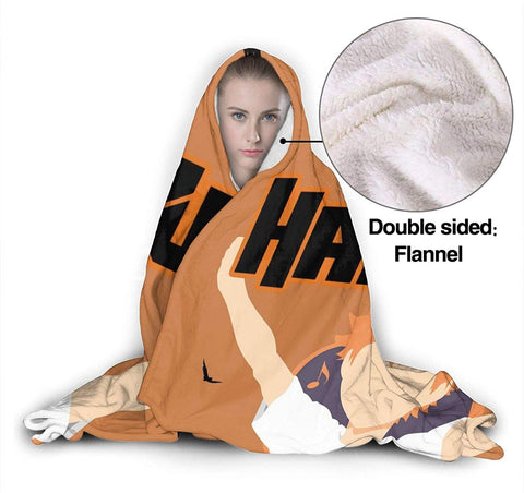 Image of Fleece Throws Blanket - Haikyuu!! Poster Wrinkle Resistant Bed Blanket
