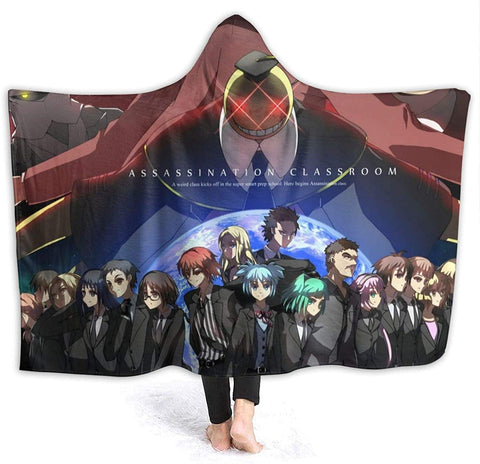 Image of Assassination Classroom Hooded Blanket - Anime Flannel Warm Blanket