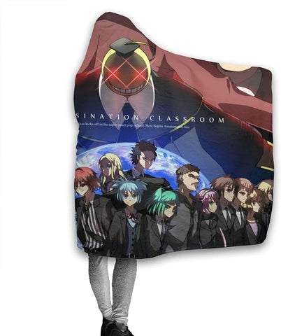 Image of Assassination Classroom Hooded Blanket - Anime Flannel Warm Blanket