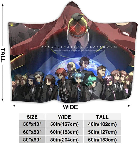 Image of Assassination Classroom Hooded Blanket - Anime Flannel Warm Blanket