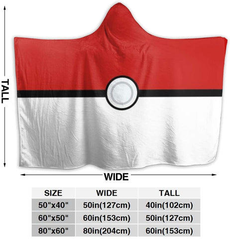 Image of Pokemon Anti-Pilling Hooded Blankets - Anime Fleece Throw Blankets Cloak