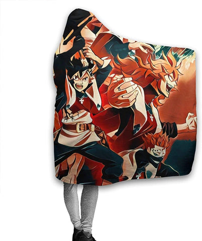 Image of Anime Black Clover Hooded Blanket - Fleece Flannel Warm Throw Blanket