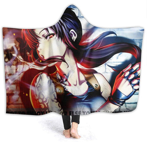 Image of Black Lagoon Flannel Hooded Blanket - Anime Warm Blanket