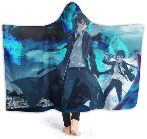 Image of Anime Blue Exorcist Hooded Blanket - Fleece Flannel Blanket