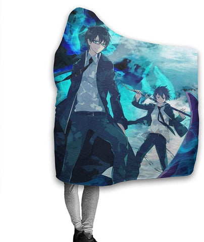 Image of Anime Blue Exorcist Hooded Blanket - Fleece Flannel Blanket