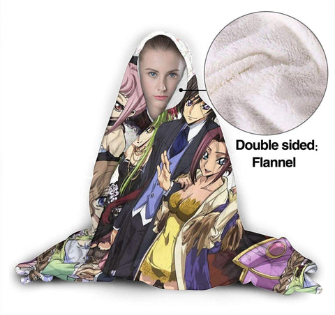 Image of Code Geass Fleece Flannel Warm Throw Winter Hooded Blanket