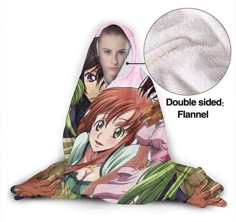 Image of Anime Code Geass Fleece Flannel Wearable Super Soft Hooded Blanket