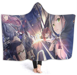 Anime Darling in the Franxx Flannel Hooded Blanket