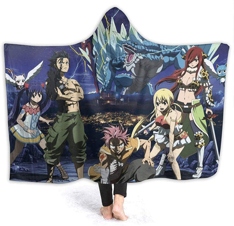 Image of Anime Fairy Tail Hooded Blankets - Fleece Flannel Blankets