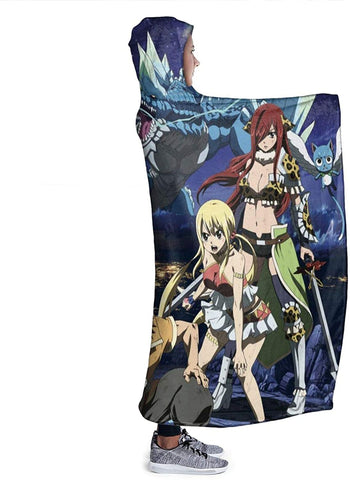 Image of Anime Fairy Tail Hooded Blankets - Fleece Flannel Blankets