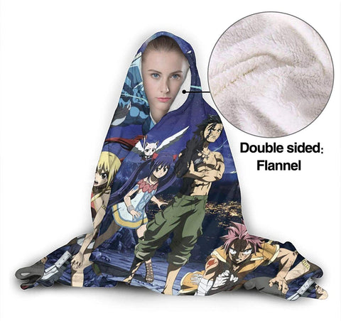 Image of Anime Fairy Tail Hooded Blankets - Fleece Flannel Blankets