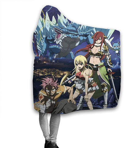 Image of Anime Fairy Tail Hooded Blankets - Fleece Flannel Blankets