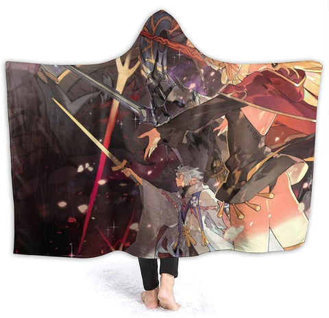 Image of Anime Fategrand Order Fleece Blanket - Winter Travel Flannel Hooded Blanket