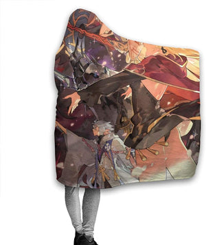 Anime Fategrand Order Fleece Blanket - Winter Travel Flannel Hooded Blanket