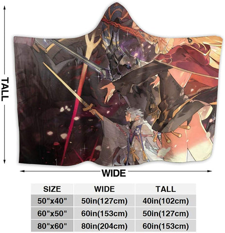 Image of Anime Fategrand Order Fleece Blanket - Winter Travel Flannel Hooded Blanket