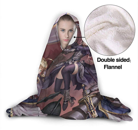 Image of Fate Stay Night Fleece Blanket - Anime Flannel Hooded Blanket