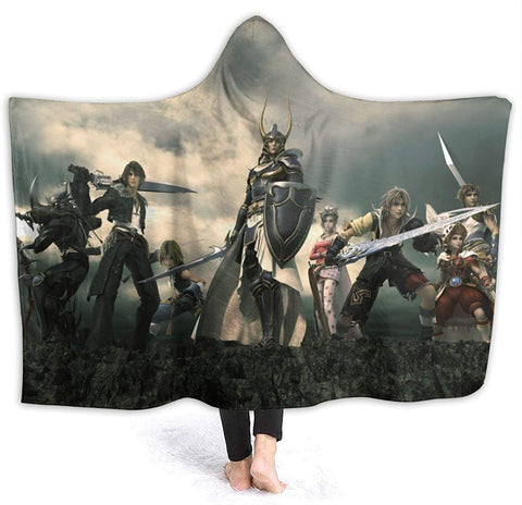 Image of Final Fantasy Hooded Blankets - Anime Fleece Flannel Blankets