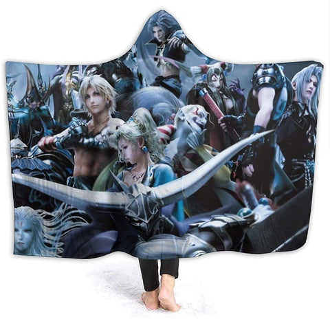 Image of Anime Final Fantasy Fleece Flannel Warm Hooded Blanket