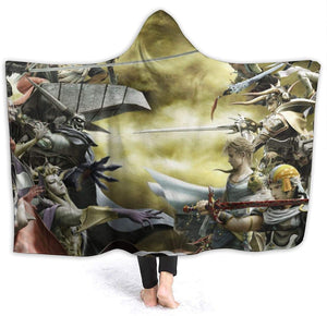 Anime Fleece Flannel Hooded Blankets - Final Fantasy Travel Blankets