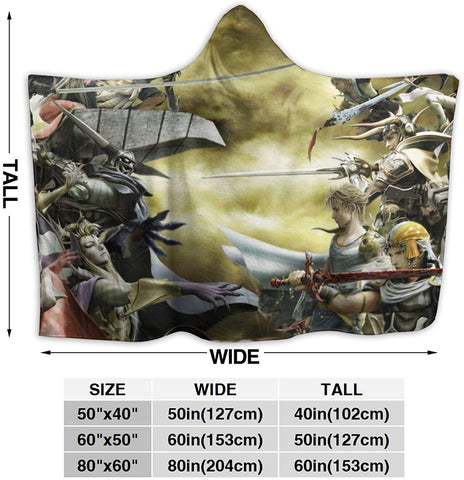 Image of Anime Fleece Flannel Hooded Blankets - Final Fantasy Travel Blankets