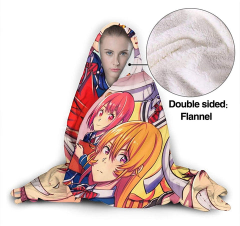 Image of Food Wars Shokugeki No Soma Warm Hooded Blanket - Throw Fleece Flannel Blanket