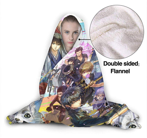 Image of Anime Gintama Flannel Hooded Blanket