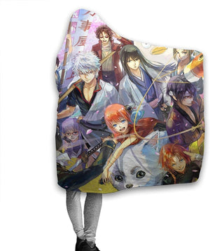 Anime Gintama Flannel Hooded Blanket