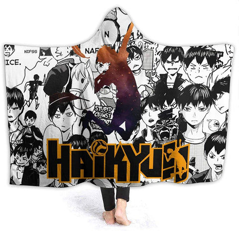 Image of Haikyuu!! Hooded Blankets - Wearable Blanket Hood Poncho