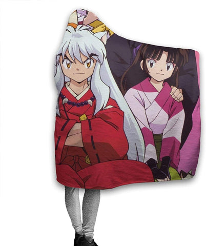 Image of Anime Inuyasha Fleece Flannel Hooded Blankets