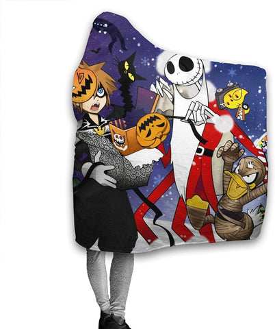 Image of Kingdom Hearts Flannel Hooded Blanket - Anime Blanket