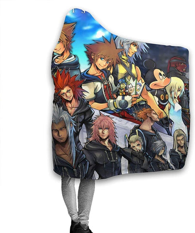 Image of Kingdom Hearts Flannel Hooded Blanket - Anime Blanket