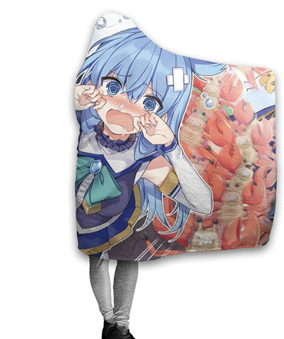 Image of Anime Konosuba Fleece Flannel Hooded Blanket