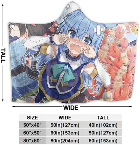 Image of Anime Konosuba Fleece Flannel Hooded Blanket