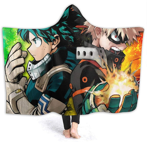 Image of Anime My Hero Academia Fleece Hooded Blanket - Printed Flannel Blanket