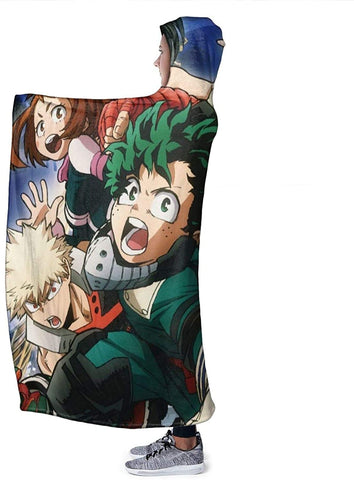 Image of My Hero Academia Fleece Flannel Blanket - Anime Hooded Blanket