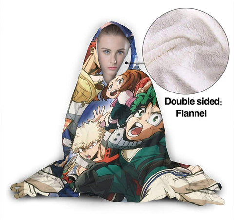 Image of My Hero Academia Fleece Flannel Blanket - Anime Hooded Blanket