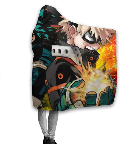 Image of Anime My Hero Academia Fleece Hooded Blanket - Printed Flannel Blanket