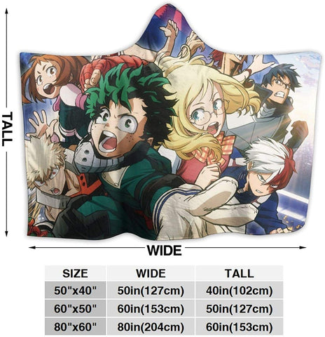 Image of My Hero Academia Fleece Flannel Blanket - Anime Hooded Blanket