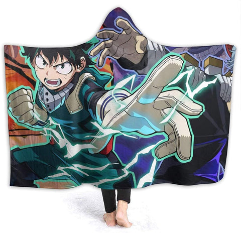 Image of Anime My Hero Academia Hooded Blanket - Fleece Printed Flannel Blanket